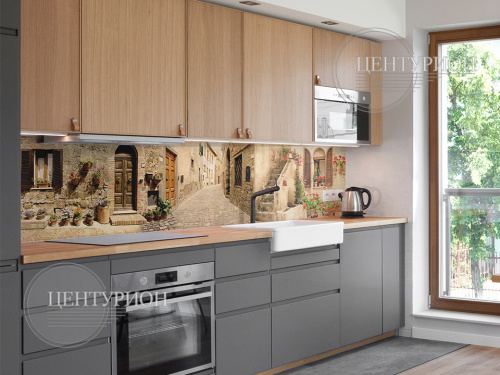 Фото. Кухонный фартук Итальянские переулки (Ф-333). Строй-Отделка